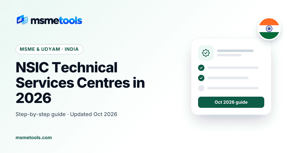NSIC Technical Services Centres and Single Point Registration — MSMETOOLS guide cover