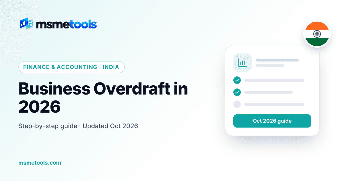 Business overdraft — FD, property and GST overdraft — MSMETOOLS guide cover