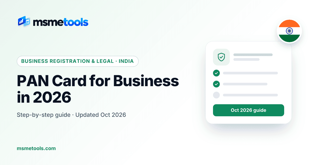 PAN card for business — MSMETOOLS guide cover