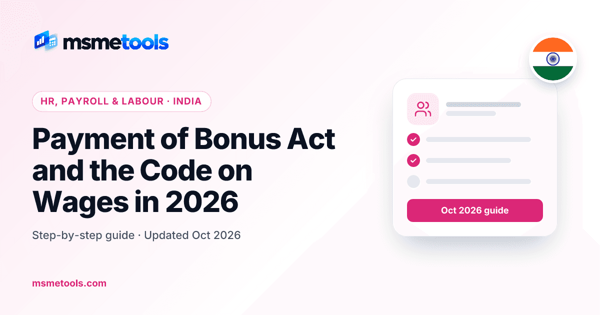 Payment of Bonus Act and the Code on Wages — MSMETOOLS guide cover