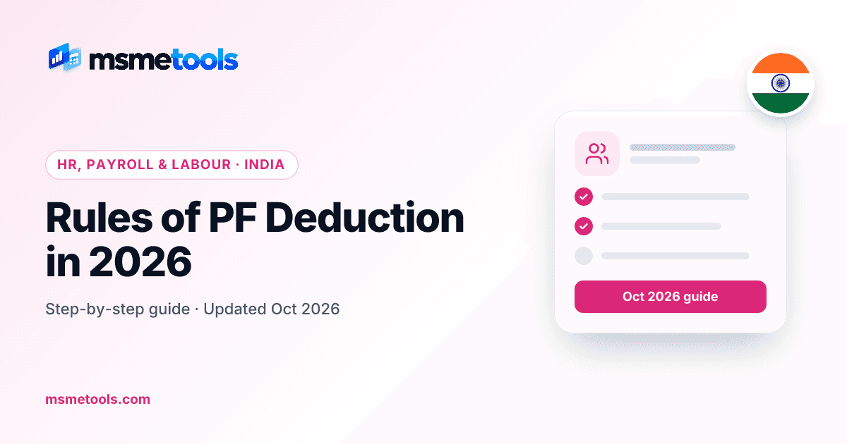 Rules of PF deduction in India — MSMETOOLS guide cover