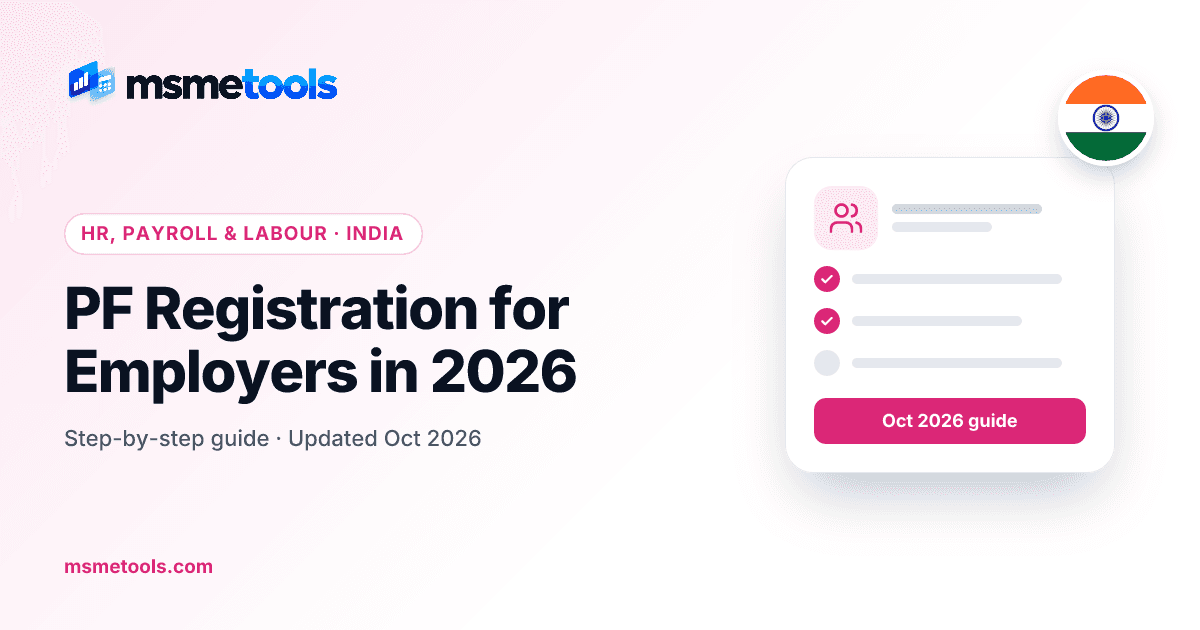 PF registration for employers in India — MSMETOOLS guide cover
