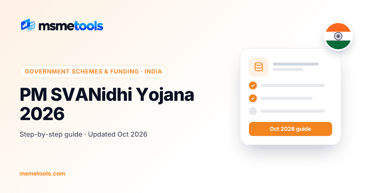 PM SVANidhi loan scheme for street vendors — MSMETOOLS guide cover