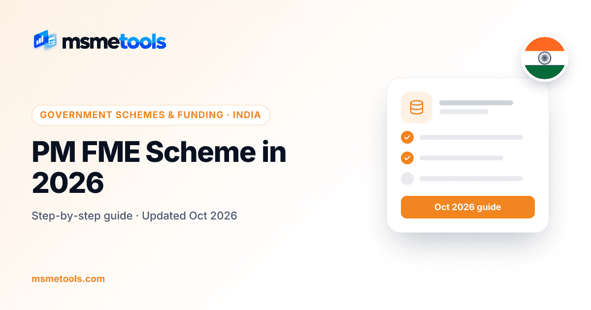 PM FME scheme for micro food processing units — MSMETOOLS guide cover