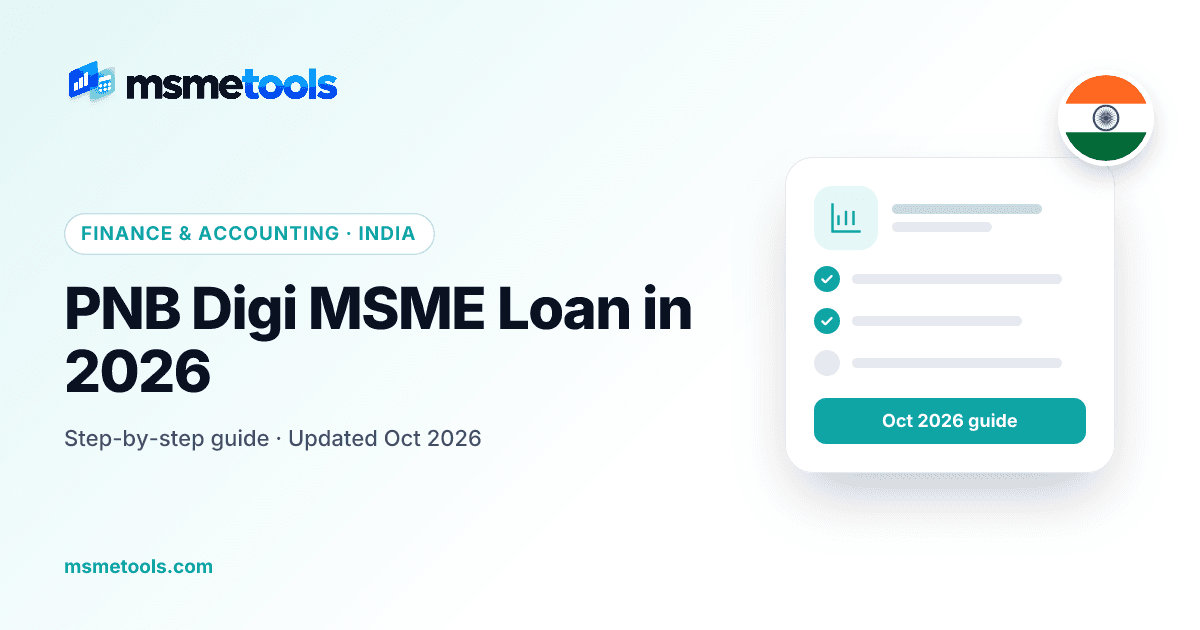 PNB Digi MSME loan — limits, eligibility and how to apply — MSMETOOLS guide cover