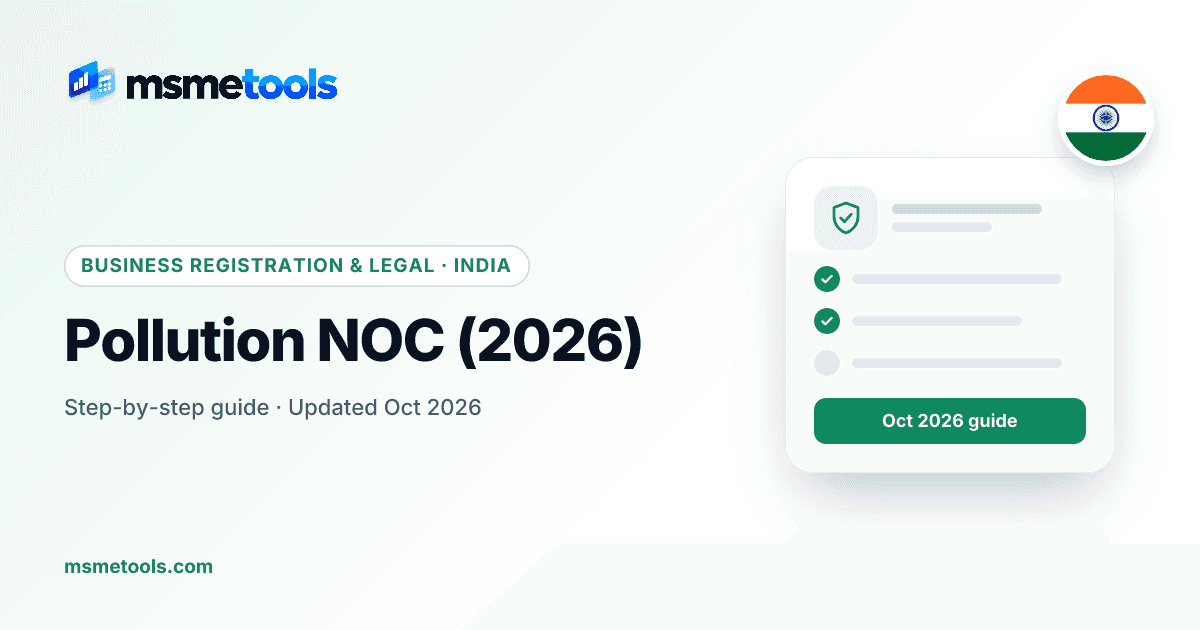 Pollution NOC — consent to establish and operate, CPCB categories and fees — MSMETOOLS guide cover