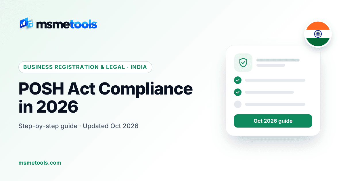 POSH Act compliance for small businesses — MSMETOOLS guide cover