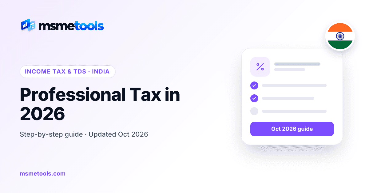Professional tax state-wise slabs — MSMETOOLS guide cover