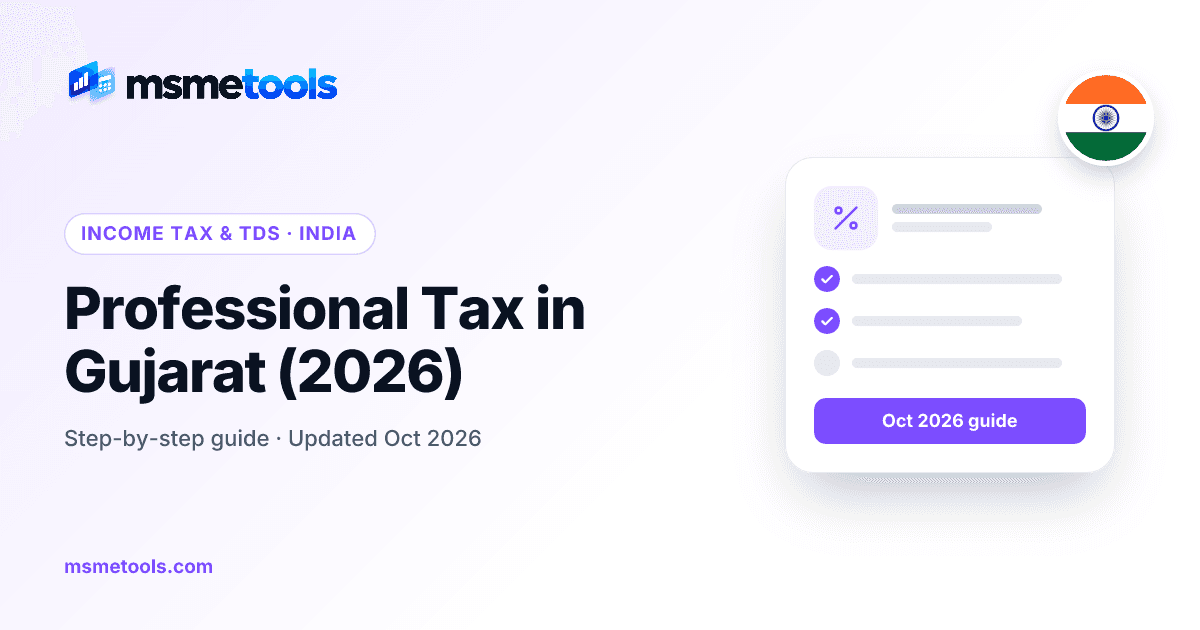 Professional tax in Gujarat — MSMETOOLS guide cover
