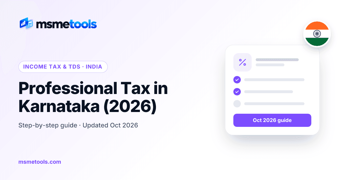 Professional tax in Karnataka — MSMETOOLS guide cover