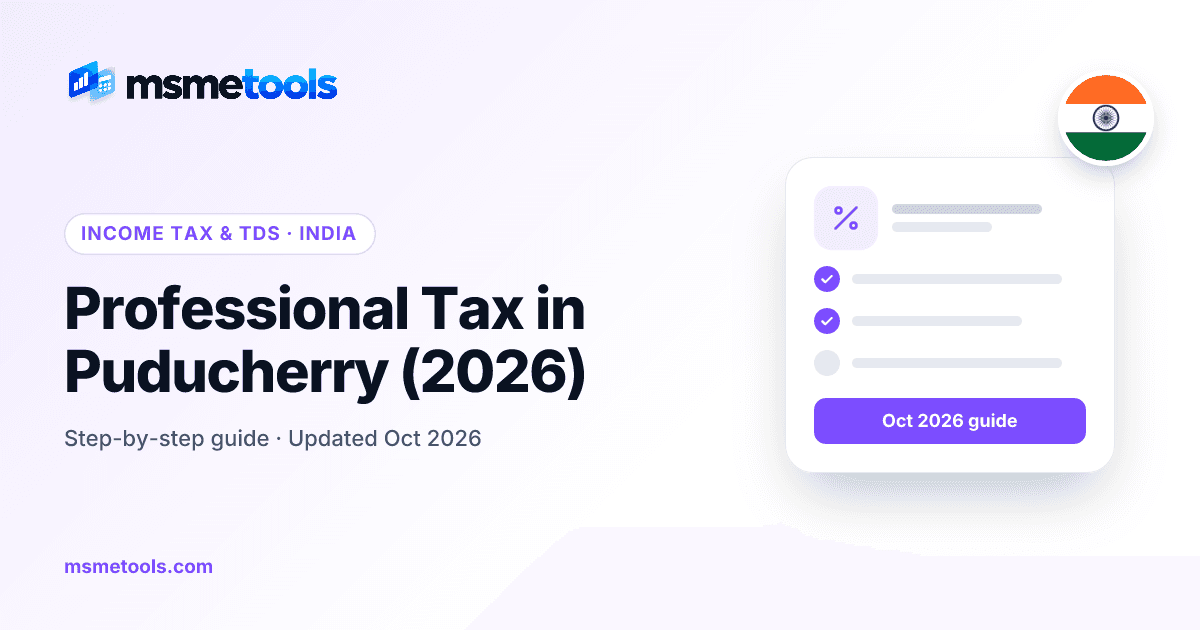Professional tax in Puducherry — MSMETOOLS guide cover