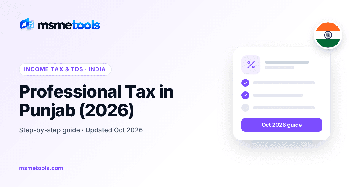 Professional tax in Punjab — MSMETOOLS guide cover