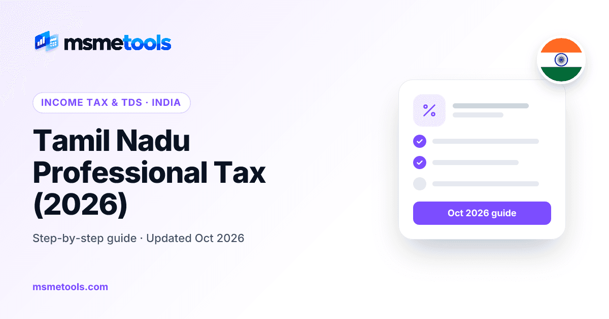 Tamil Nadu professional tax — MSMETOOLS guide cover