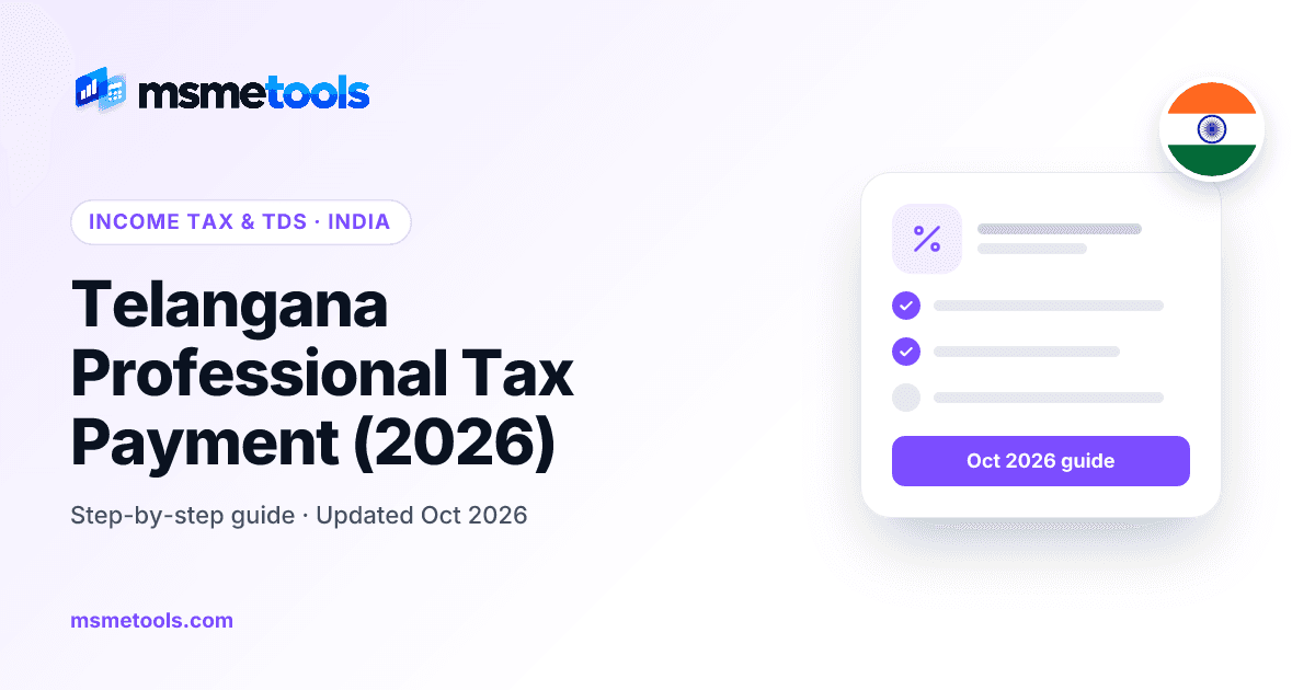 Telangana professional tax payment — MSMETOOLS guide cover