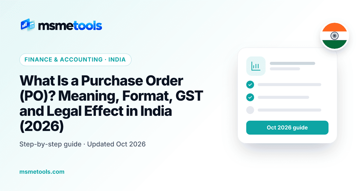 What is a purchase order — MSMETOOLS guide cover