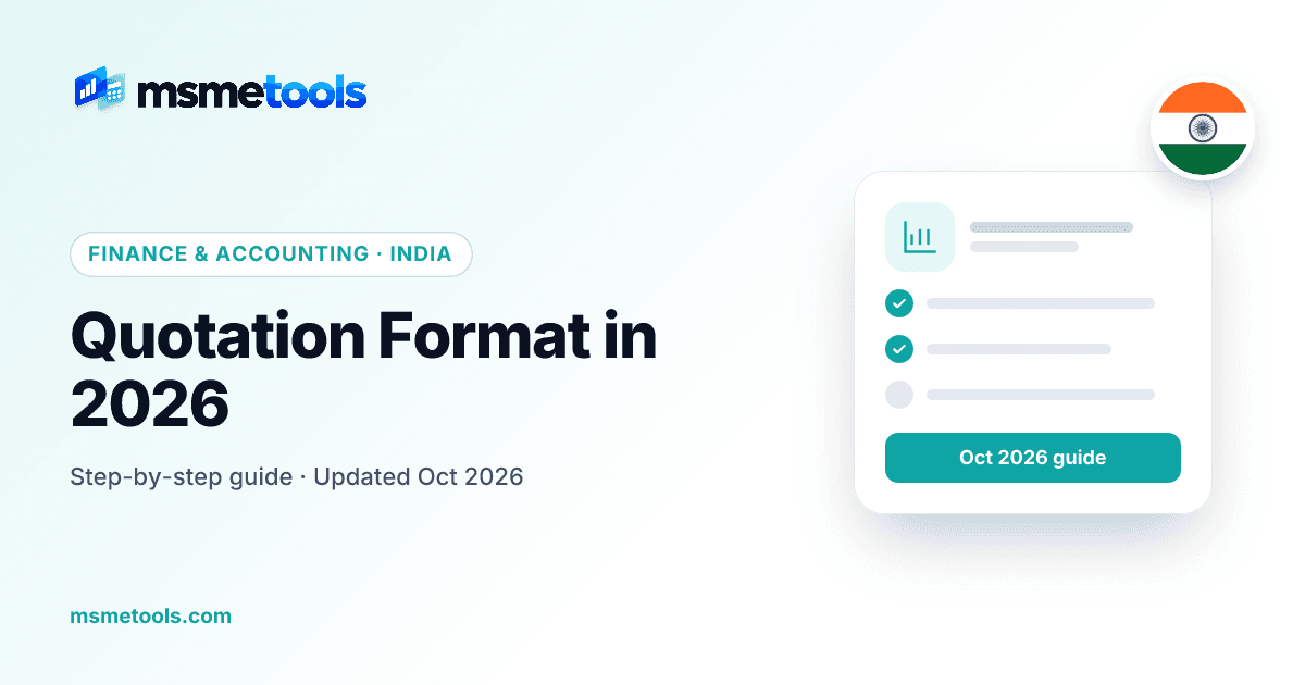 Quotation format with GST — MSMETOOLS guide cover