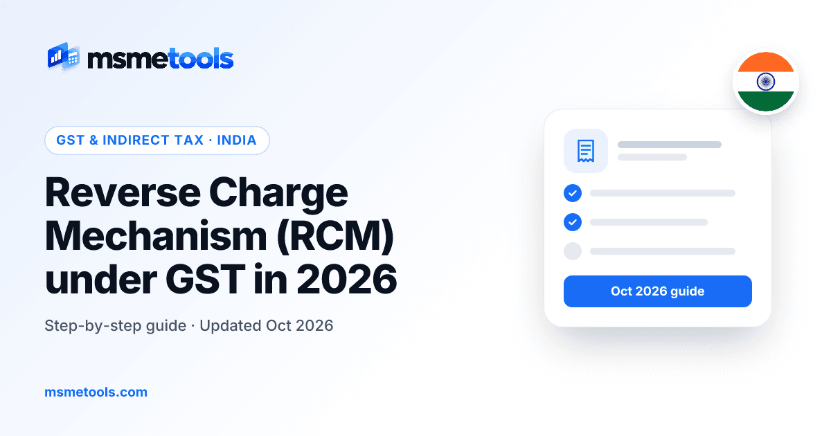 Reverse charge mechanism under GST — MSMETOOLS guide cover