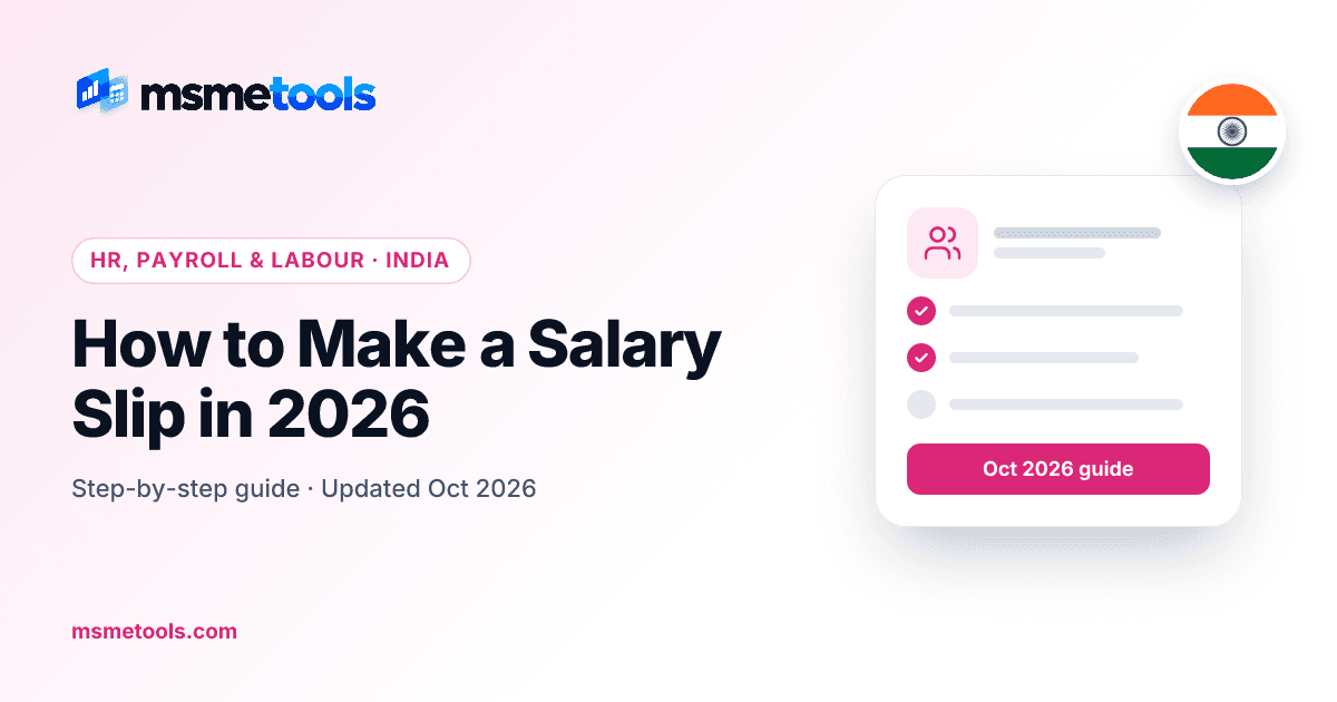 How to make a salary slip — MSMETOOLS guide cover