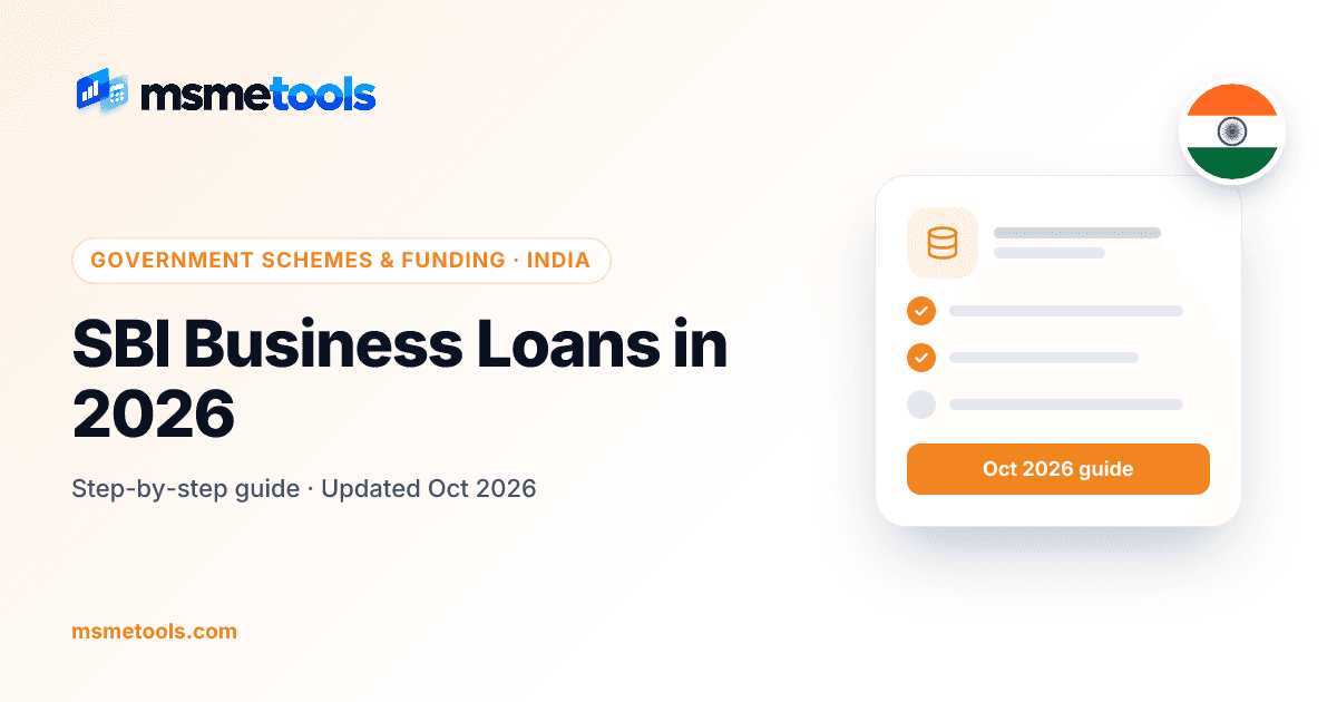 SBI business loans for MSMEs — products, limits and how to apply — MSMETOOLS guide cover