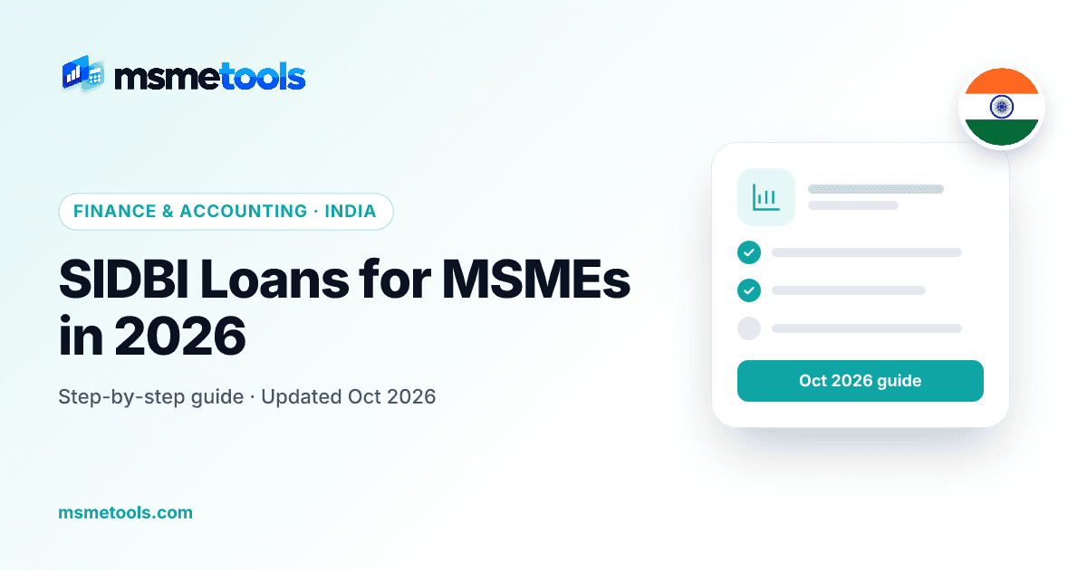 SIDBI loans for MSMEs — MSMETOOLS guide cover