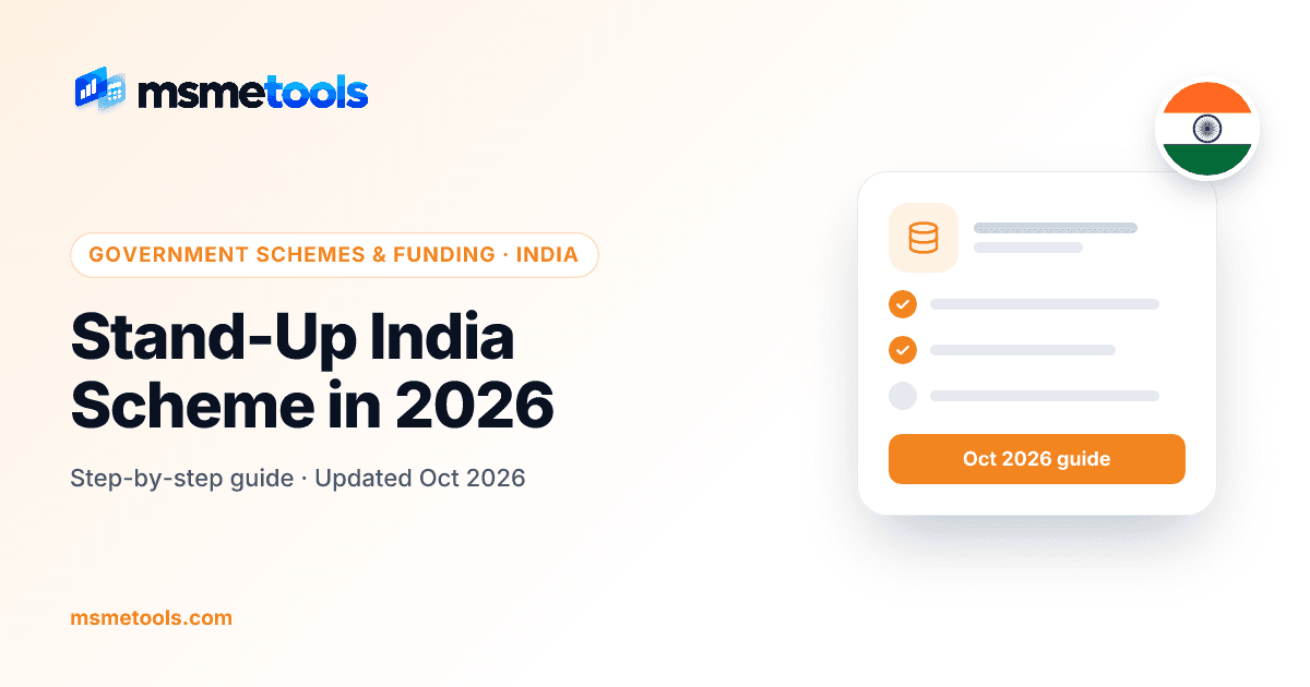 Stand-Up India loan scheme for SC/ST and women entrepreneurs — MSMETOOLS guide cover