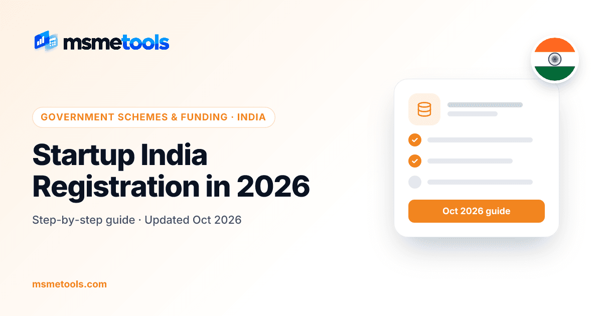 Startup India registration and DPIIT recognition — MSMETOOLS guide cover