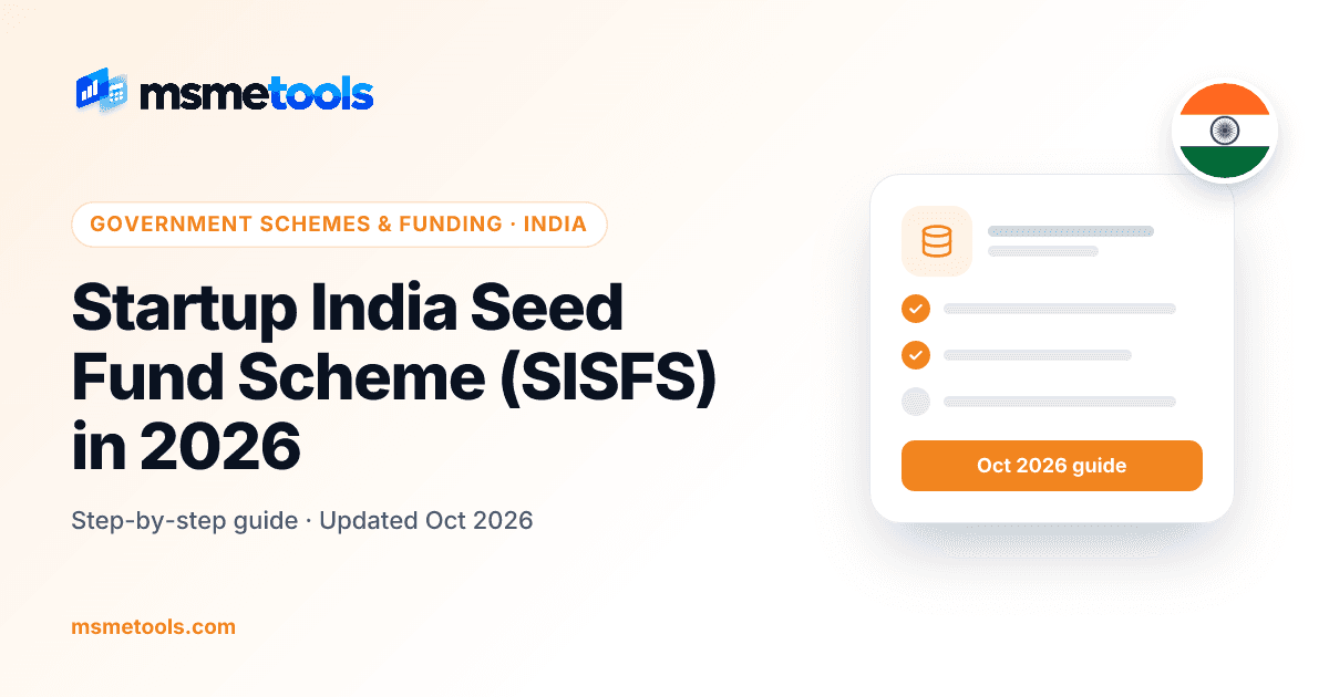 Startup India Seed Fund Scheme — MSMETOOLS guide cover