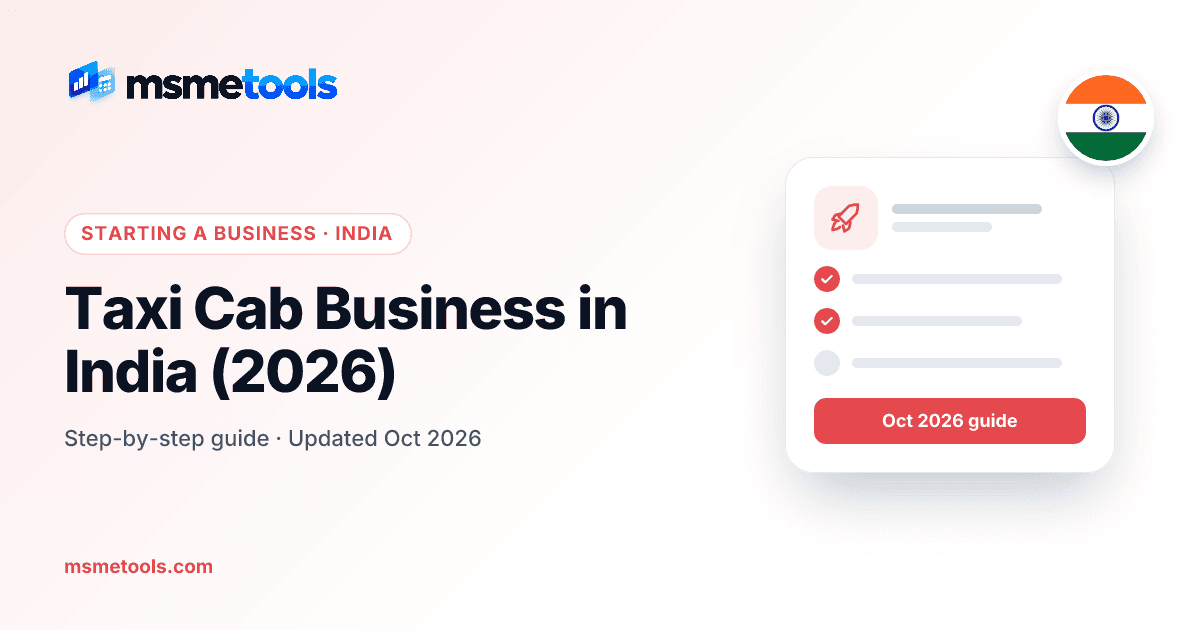Taxi cab business in India — MSMETOOLS guide cover