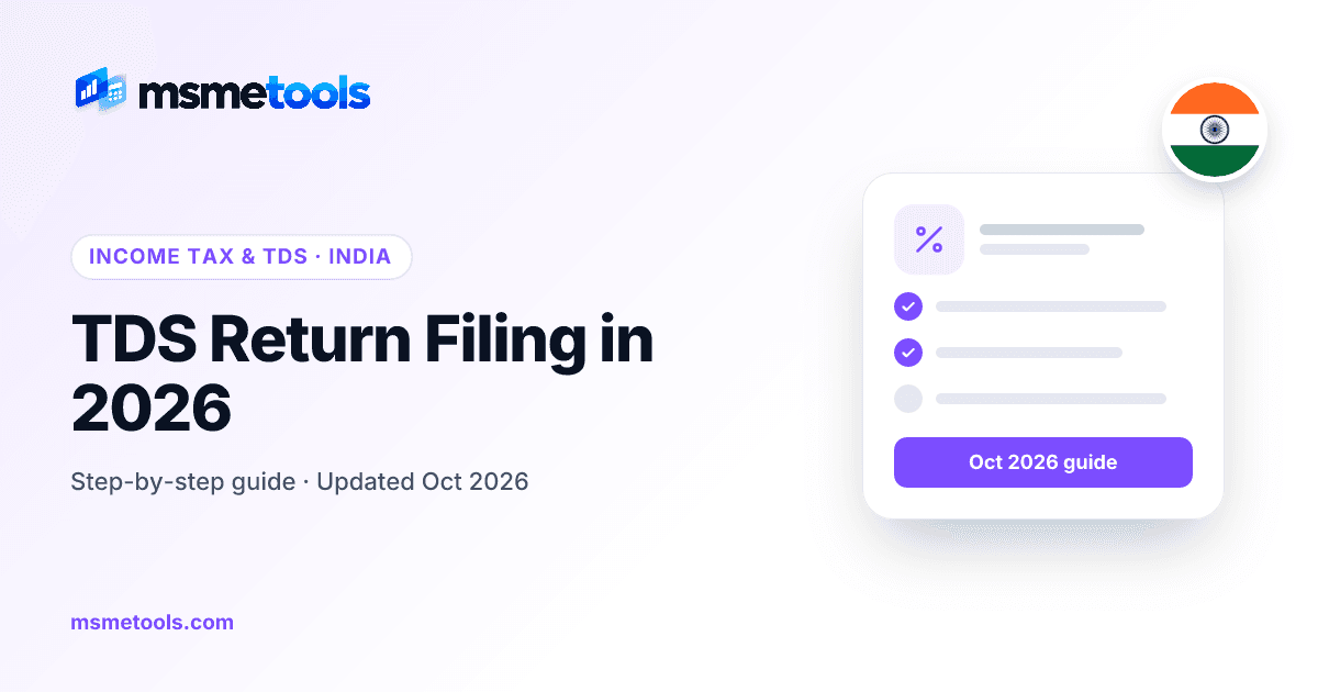 TDS return filing due dates, forms and late fee — MSMETOOLS guide cover