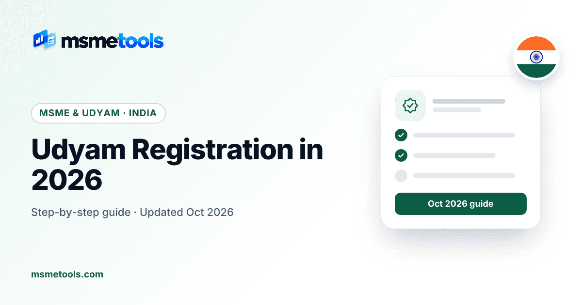 Udyam registration step by step — MSMETOOLS guide cover