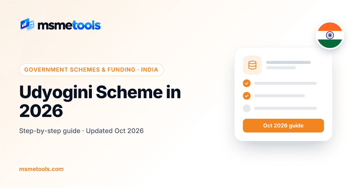 Udyogini scheme for women entrepreneurs in Karnataka — MSMETOOLS guide cover
