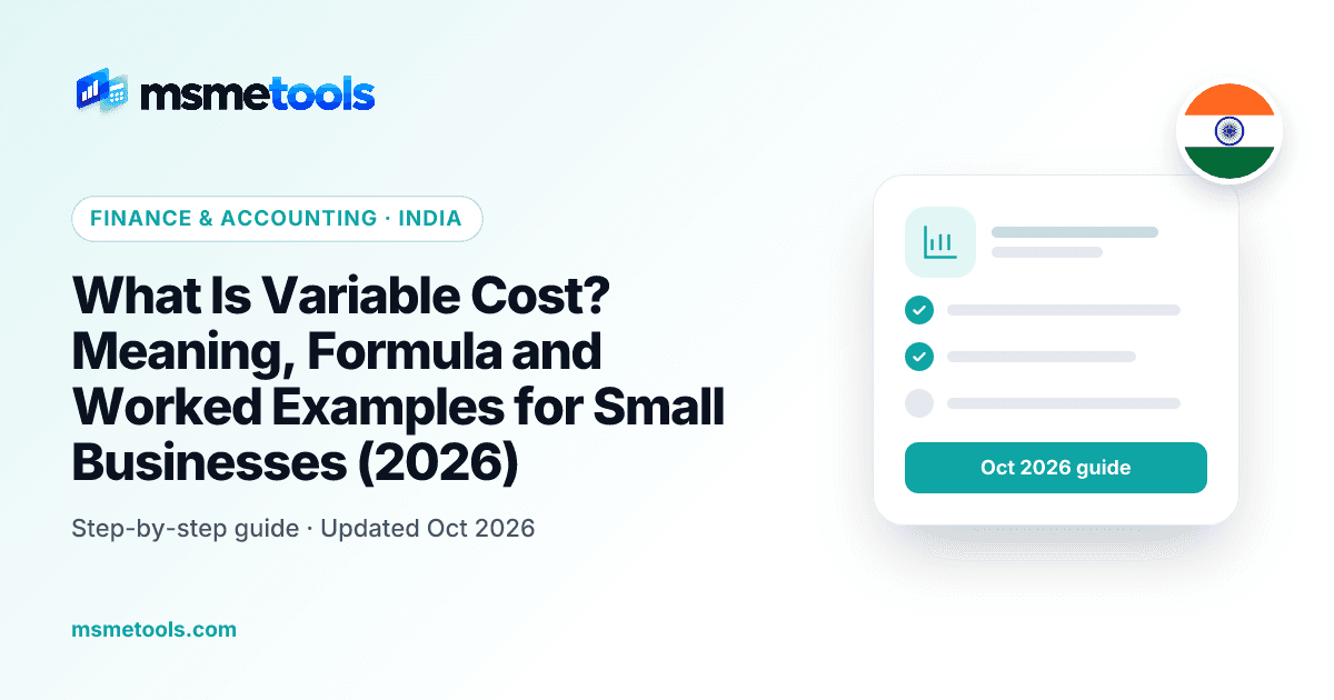 What is variable cost — MSMETOOLS guide cover