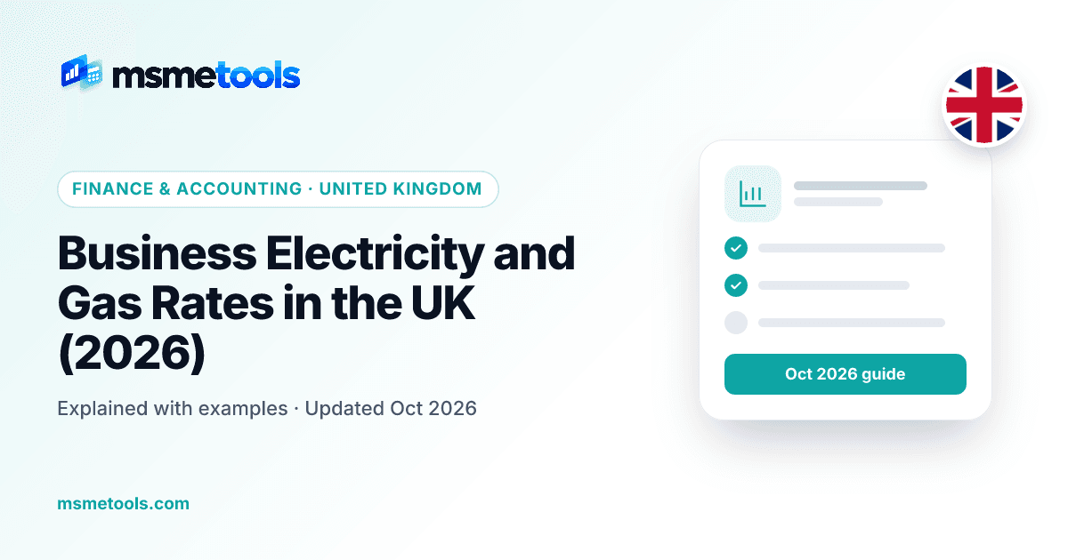 Business electricity and gas rates in the UK — MSMETOOLS guide cover