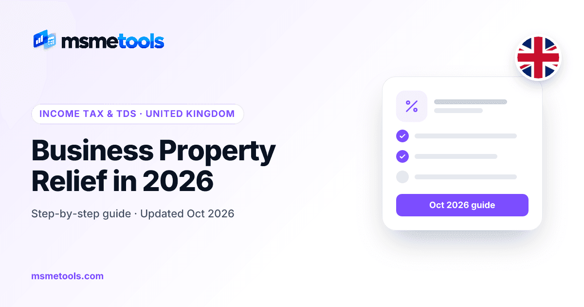 Business Property Relief in the UK — MSMETOOLS guide cover