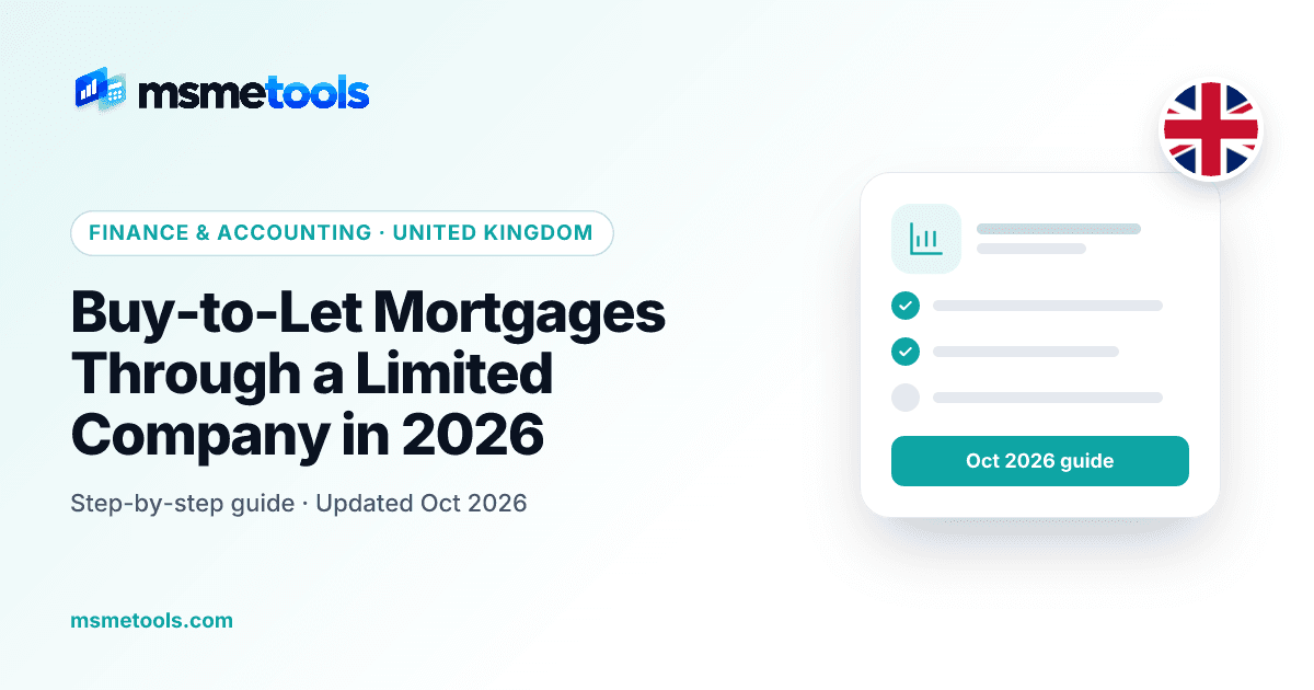 Buy-to-let mortgages through a limited company — SPVs, tax and SDLT — MSMETOOLS guide cover