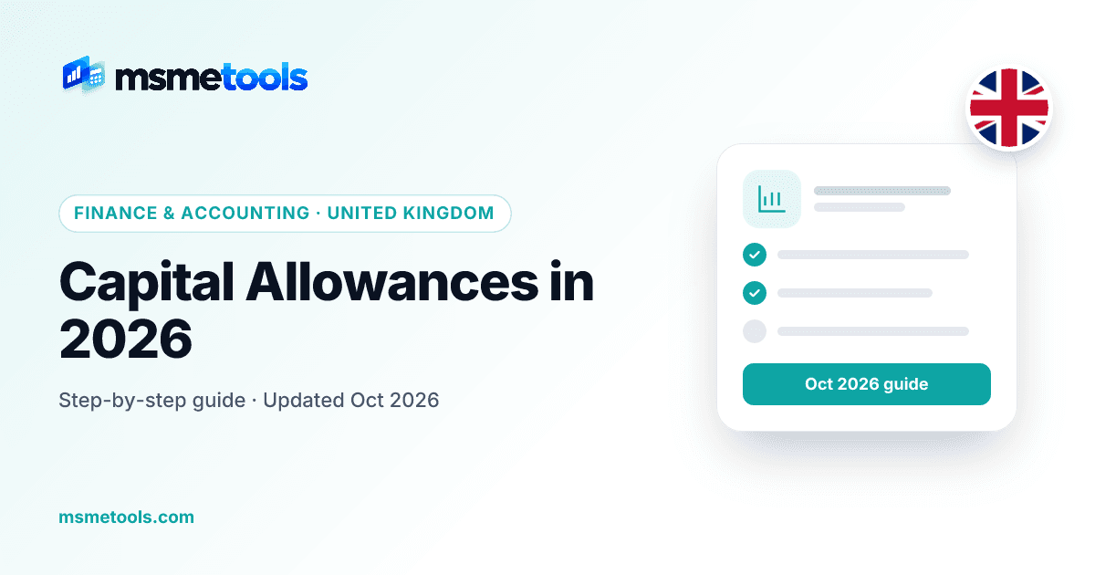 Capital allowances in the UK — MSMETOOLS guide cover