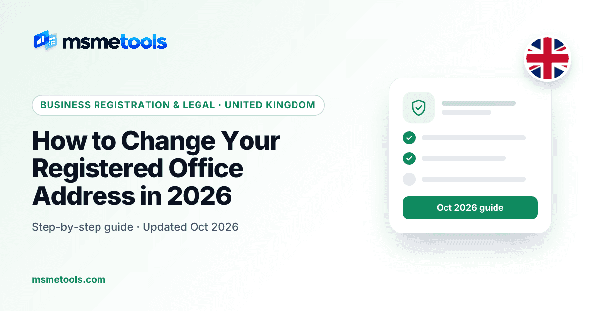 Change registered office address — MSMETOOLS guide cover