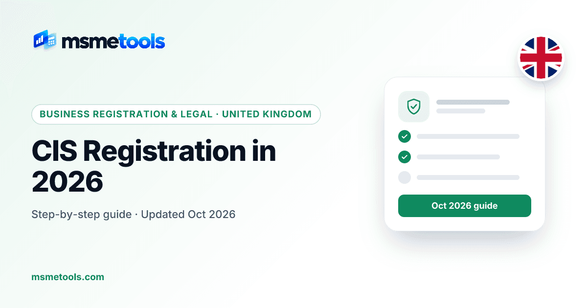 CIS registration for contractors and subcontractors — MSMETOOLS guide cover