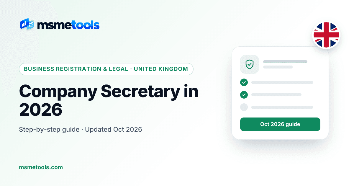 Company secretary in the UK — MSMETOOLS guide cover