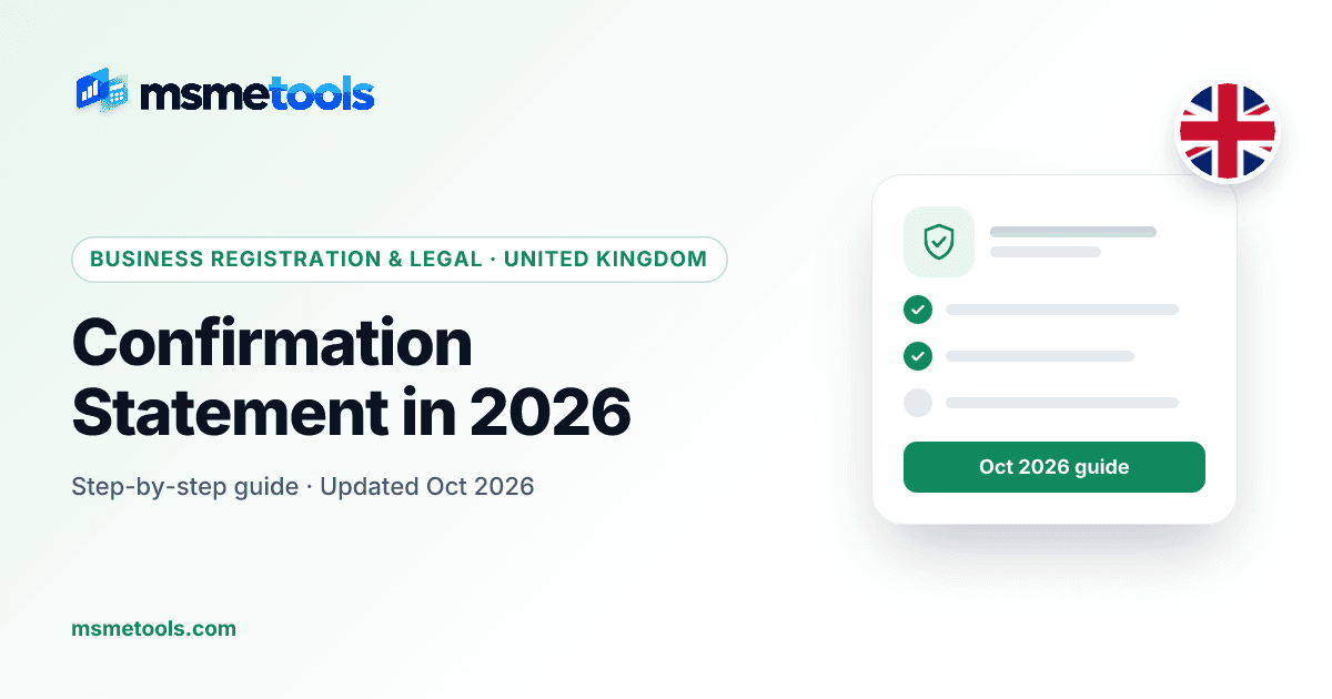 Confirmation statement (CS01) — MSMETOOLS guide cover