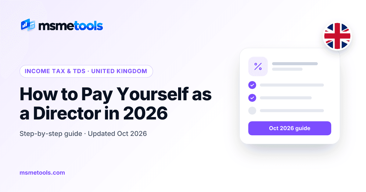 How to pay yourself as a limited company director — MSMETOOLS guide cover