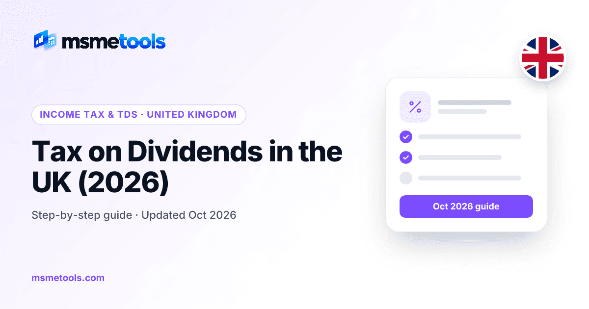 Tax on dividends in the UK — MSMETOOLS guide cover