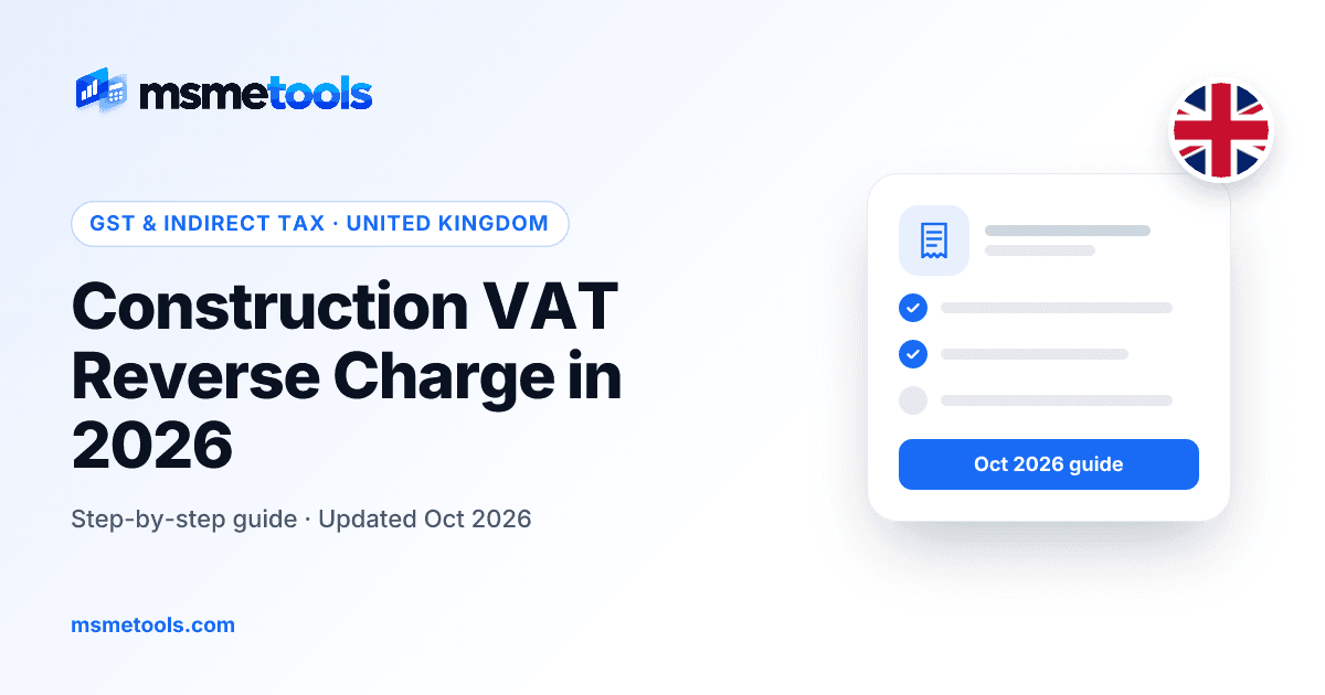 Construction VAT reverse charge in the UK — MSMETOOLS guide cover