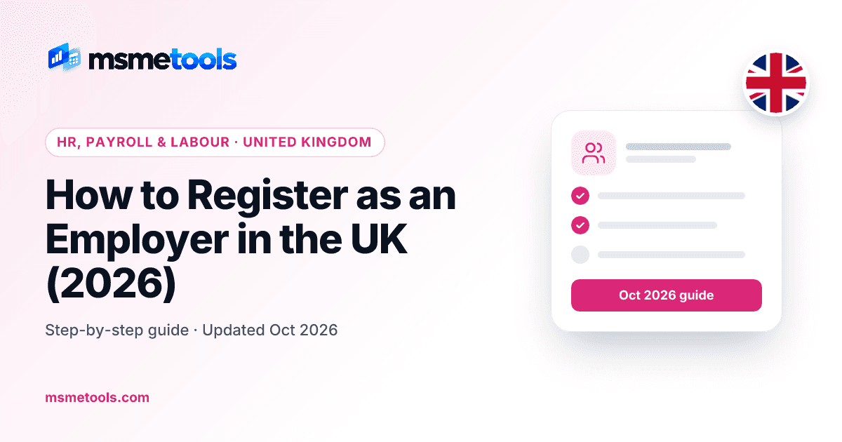 How to register as an employer in the UK — MSMETOOLS guide cover