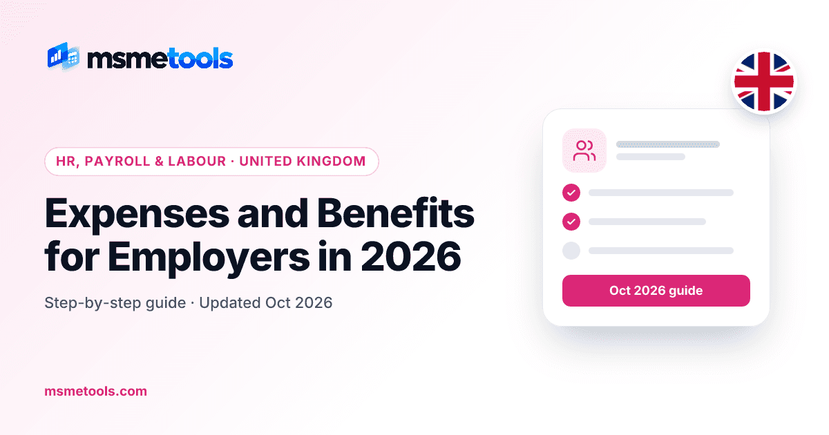 Expenses and benefits for employers — MSMETOOLS guide cover
