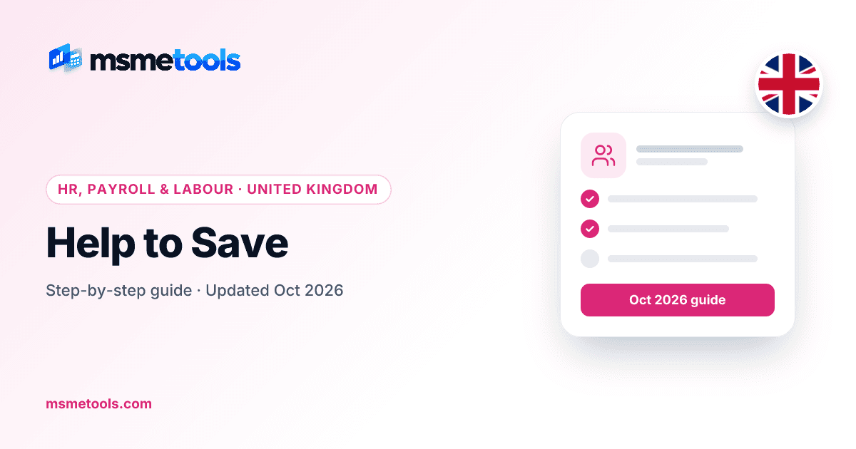 Help to Save bonus guide — MSMETOOLS cover