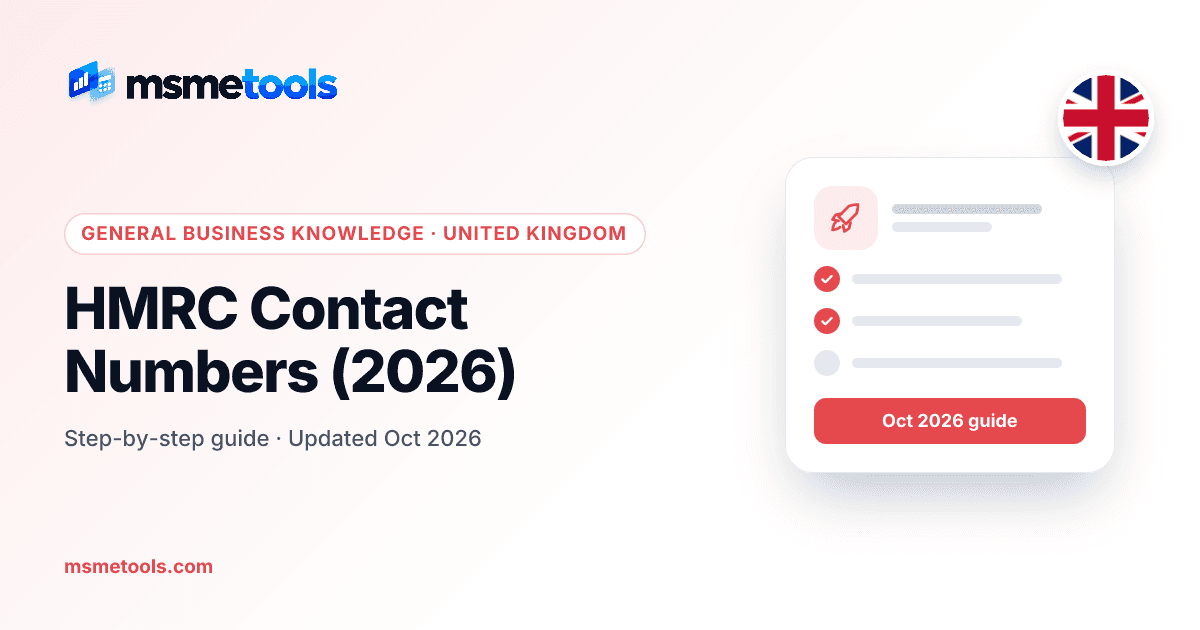 HMRC contact numbers and helpline guide — MSMETOOLS cover