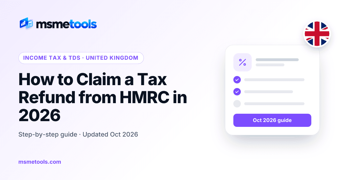 How to claim a tax refund from HMRC — MSMETOOLS guide cover