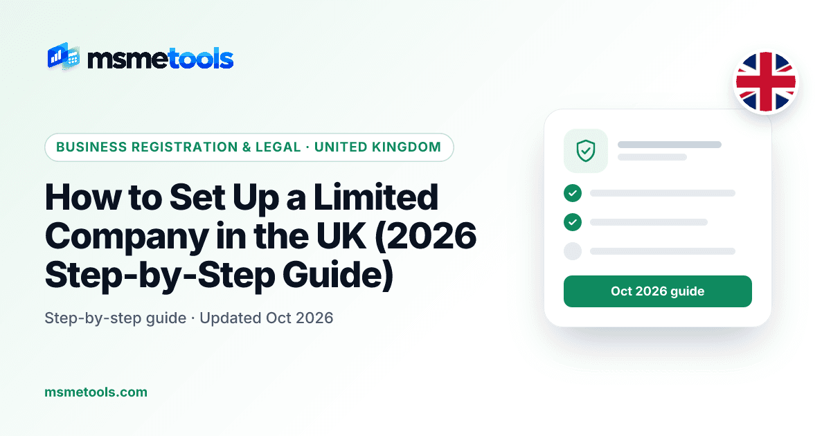 How to set up a limited company in the UK — MSMETOOLS guide cover