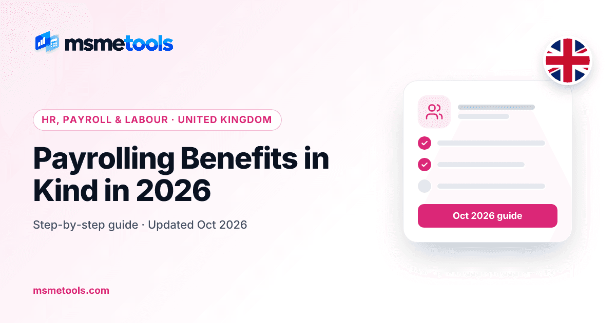 Payrolling benefits in kind — MSMETOOLS guide cover